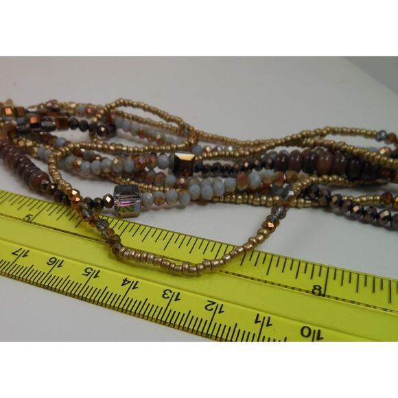 Gorgeous Handmade AB Crystal Necklace with Adjustable 2-Strand Design - Picture 4 of 6